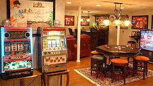 bar in a Clifton Park finished basement
