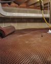 Crawl space drainage matting installed in a home in North Creek