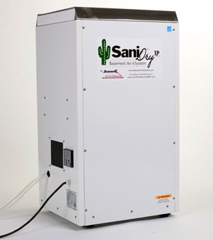 A Energy Efficient basement dehumidifier installed in a finished basement in Johnsburg