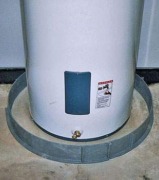 An old water heater in Catskill, NY with flood protection installed