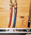 FloodChek washer hoses installed on a washer in Waterford