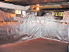 radiant heat barrier with vapor barrier for basement walls ready for finishing in Cobleskill