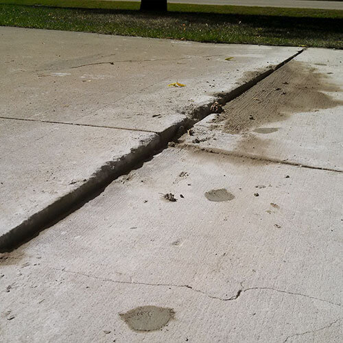 Sinking and cracked driveway