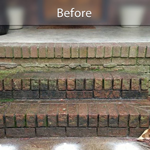 Sinking front stoop in New York