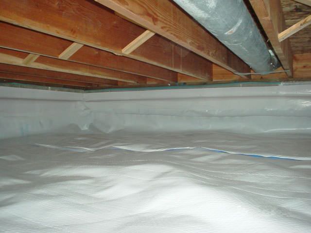 Crawl E Repair Encapsulation Troy Albany Schenectady A Moisture Barrier Installed On The Walls And Floors Of Crawl E In Rensselaer