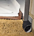 Gloversville installation of SilverGlo™ insulation with our crawl space pipe, drainage matting, floor insulation, and crawl space moisture barrier.