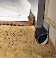 A crawl space encapsulation and insulation system, complete with drainage matting for flooded crawl spaces in Guilderland
