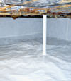 A sealed crawl space in Clifton Park with a vapor barrier