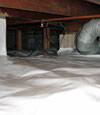 A Clifton Park crawl space moisture system with a low ceiling