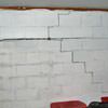 A buckling foundation wall in a Slingerlands home.