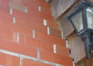 a repaired chimney in Ballston Lake that had shown serious foundation damage and was repaired with a helical pier system.