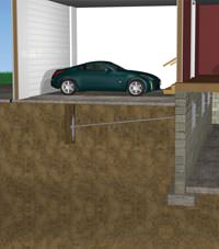 A street creep repair system implementing foundation wall anchors in a Slingerlands home.