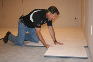 Insulated basement subfloor installation in Schenectady