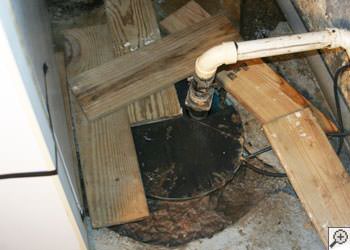 An ugly, clogged sump pump system in Clifton Park, New York