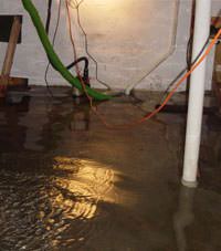 Several feet of floodwaters in a Fort Edward basement