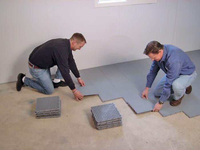 Basement Sub Floor Tiles Installed In Troy Albany Schenectady Ny Basement Subfloor Matting