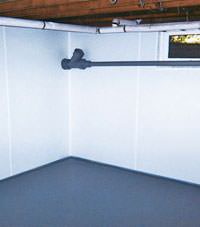 Plastic basement wall panels installed in a Queensbury, New York home
