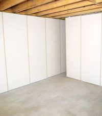 Unfinished basement insulated wall covering in Queensbury, New York