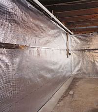 Radiant heat barrier and vapor barrier for finished basement walls in Queensbury, New York